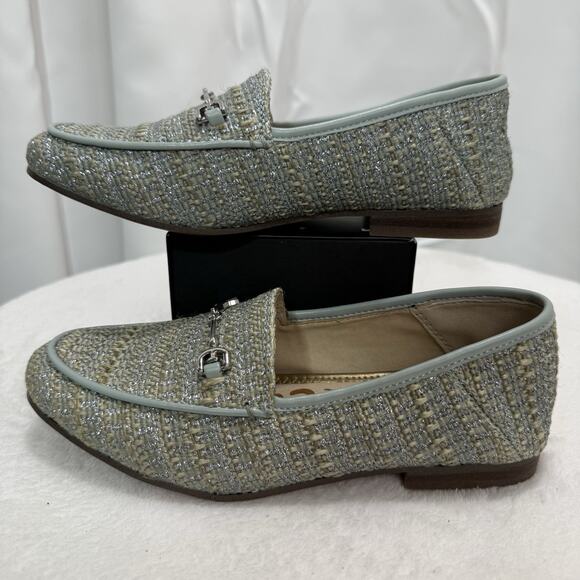 Sam Edelman Loraine Bit Blue Faux Tweed Comfort Loafers Shoe Size 1 Girl - Picture 3 of 12